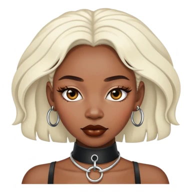 O ring choker black  woman  white-skin   sticker