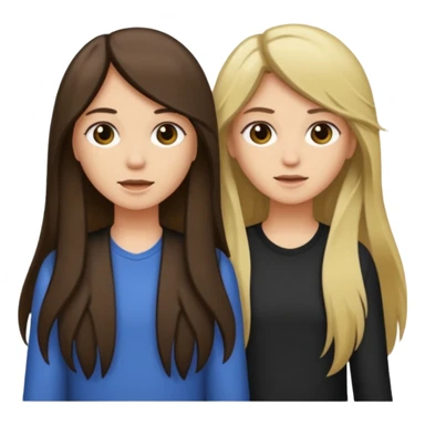 bestiess one with dark brown hair and one with dirty blonde hair long hair for both of them sticker