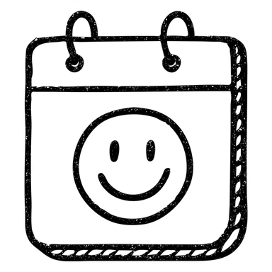 hand-drawn outlined icon logo for an open source self-hosted calendar app, inspired by Fantastical, playful calendar page sticker