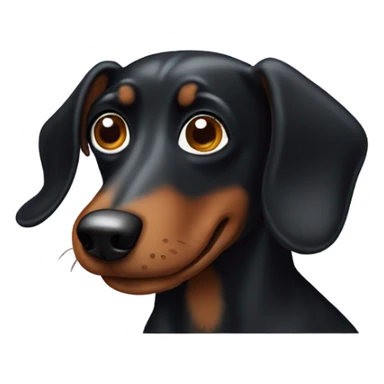 Black wiener dog with pointy ears  sticker