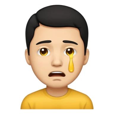 lightskin man with black hair emoji crying sticker