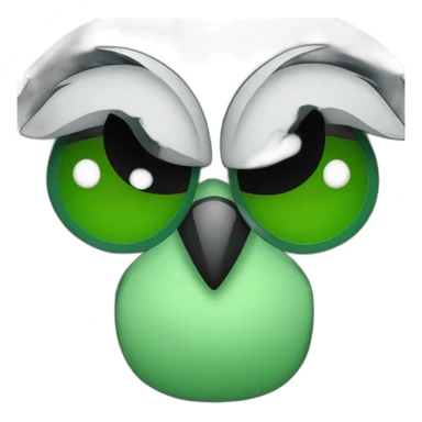 black and green owl facepalm sticker