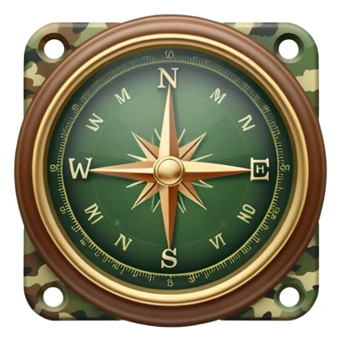 military compass with camouflage pattern sticker