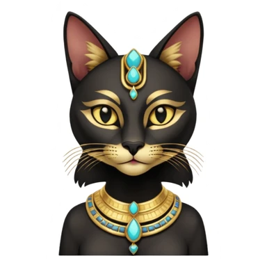 anthropomorphic black-furred Bastet  sticker