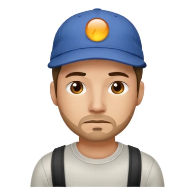 Tech developer going back to work after christmas holidays, looking tired and wearing a cap sticker