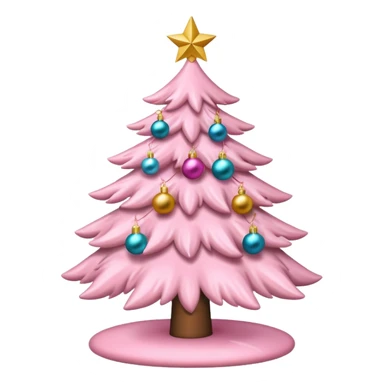an aesthetic baby pink  christmas tre sticker