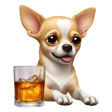 chihuahua drinking whisky  sticker