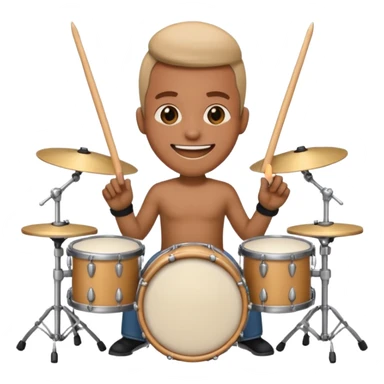 emoji person drummer at drum kit sticker