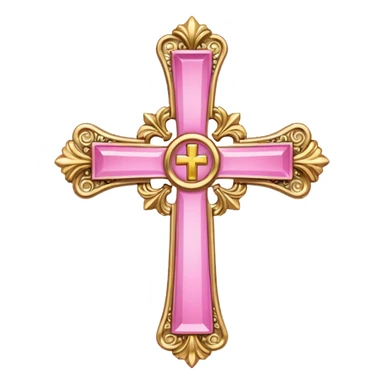 make catholic cross with very girly pink tones. sticker