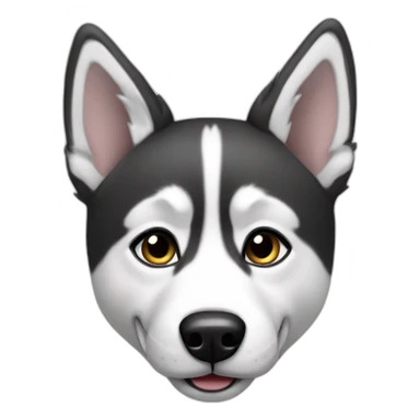 Husky-black-white-happy sticker