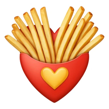 French fries in heart shape sticker