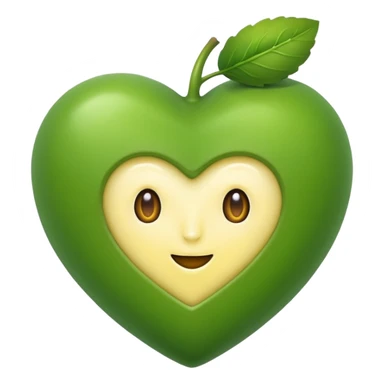 Eine grüne Birne in Herz Form auf der ein Stück Butter schmilzt mit Augen  sticker