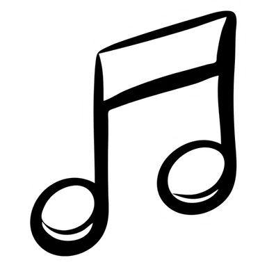 music icon square shape hand drawn black outline sticker