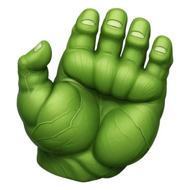 big muscular green cool hulks fist with  4 fingers sticker