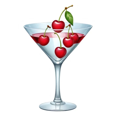 martini glass with cherry decoration sticker