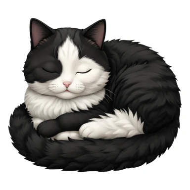 tuxedo short haired cat with his eyes closed sleeping sticker