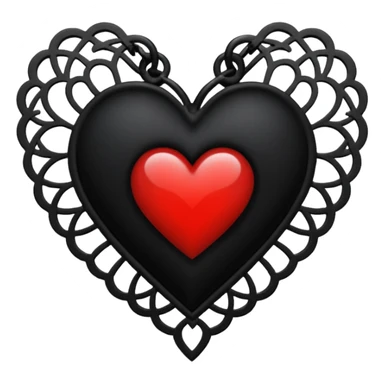 goth themed heart with a black lace necklace sticker