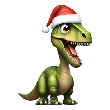 Dinosaur wearing a Santa hat sticker