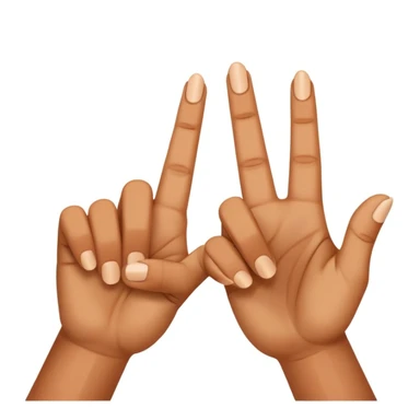 Two hands on the side with three fingers forming two triangles  sticker