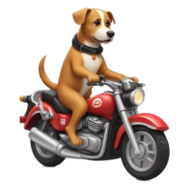 dog riding a motorbike sticker