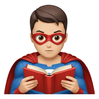 read book with Super heros sticker