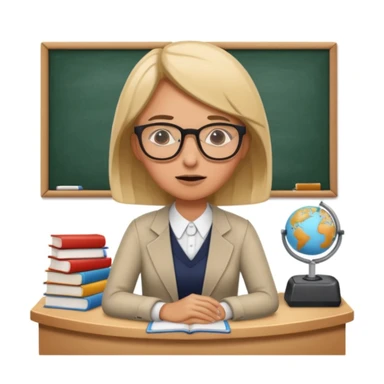 exhausted teacher in a bustling classroom sticker