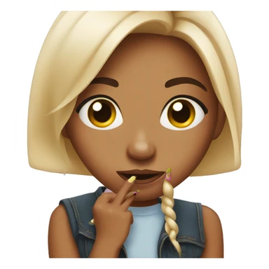 sassy girl showing nails sticker