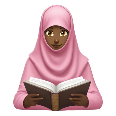 Girl in niqab reading quran  pink] sticker