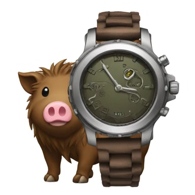 watch and boar sticker