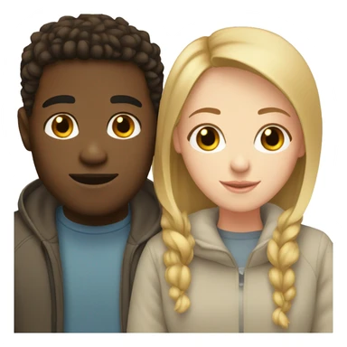 Black boyfriend and white girlfriend with brown hair  sticker