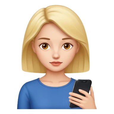 woman looking at phone sticker