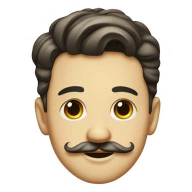 french young  men with mustache in 1950 sticker