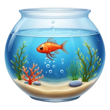 Fish Bowl Aquarium with a single Sea Monkey Atremia Shrimp in it sticker