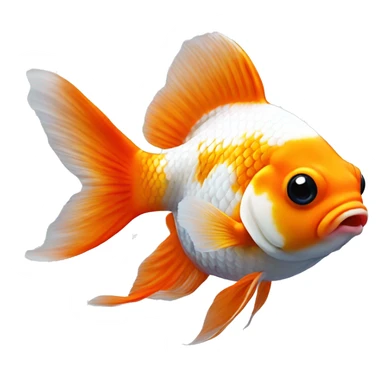Oranda Goldfish orange white sticker