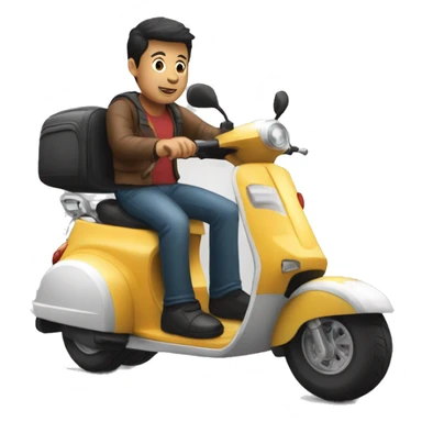 un mec gros qui est sur son scooter sticker