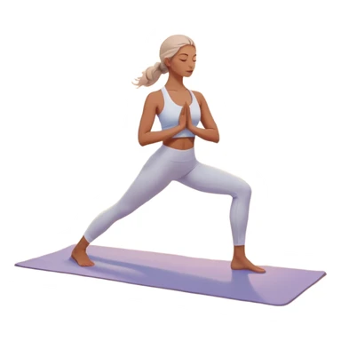 A peaceful person practicing yoga on a calm beach at sunrise, in a serene meditative pose. Soft pastel colors surround the scene, with gentle waves in the background and smooth, flowing lines representing balance and tranquility. The atmosphere feels centered and mindful. sticker