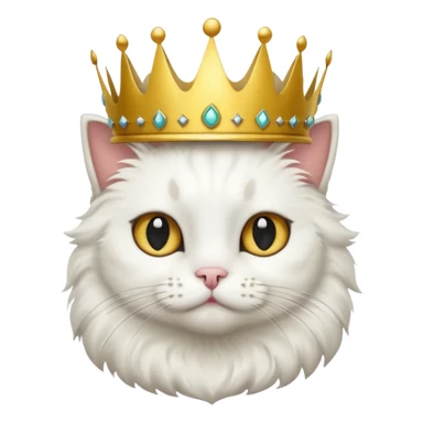 White cat with black spot over its eye that is a king sticker