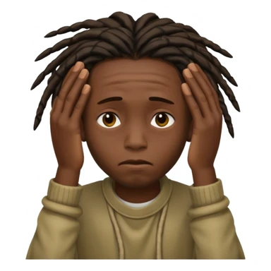 Boy with dreads face palm very dark skin  sticker