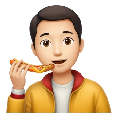 Asian eating dog anima sticker