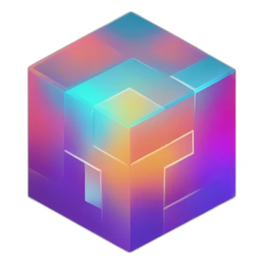 4d tesseract gradient logo hd sticker
