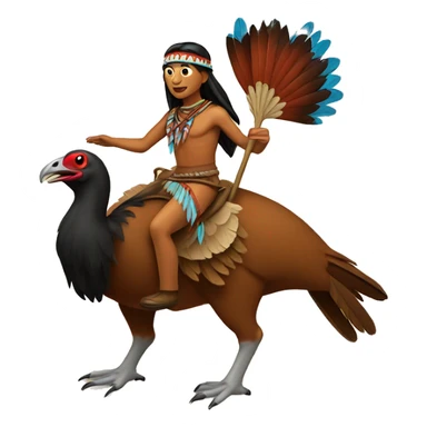 Native American riding a turkey  sticker