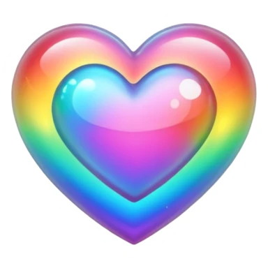 heart with a holographic rainbow effect sticker