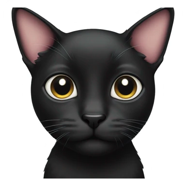 Black cat with puppy eyes  sticker