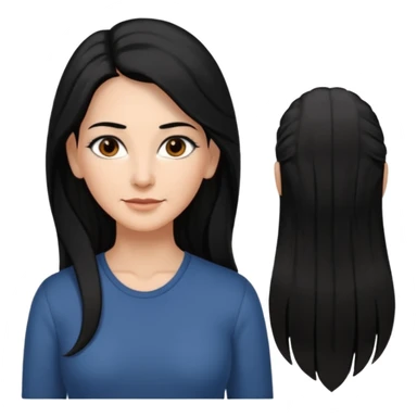 My Sexy wife. black hair, and awesomeness. She has some gray hair. she's super cute. She has brown eyes and is just lovely. Her hair is down her back. No earrings. She is natural beauty. She is 54 with some gray roots. And i love her so much. sticker