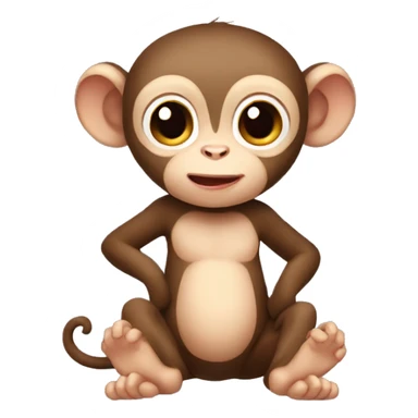 Cute baby monkey sticker