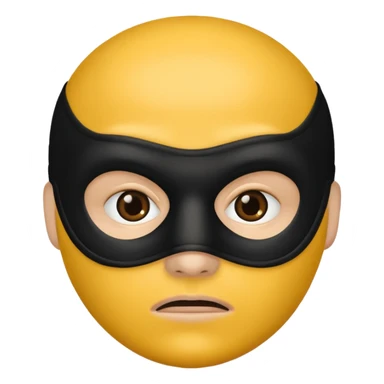 Yellow circle with no eyebrows but brown eyes and mouth being a robber sticker