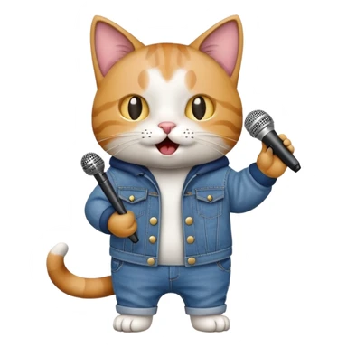 Cat with baggy jeans making a song sticker