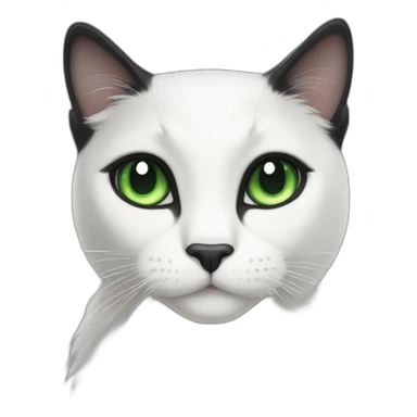 half white black tuxedo cat with green eyes sticker