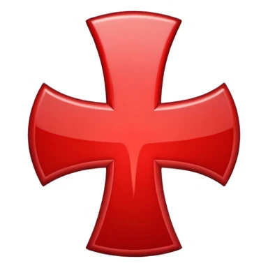 red medical cross symbol on a white background sticker