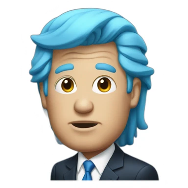 Donald trump but he has blue hair sticker